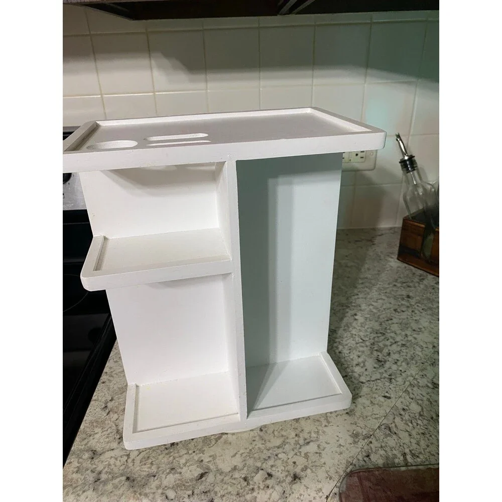 Rotating Organizer Vanity for Bathroom & Kitchen Wood Lazy Suzan for Organizing